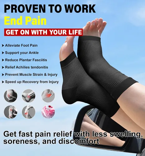 Miniatura 5 de KEKING® Tobillera de compresión para mujeres y hombres, calcetines médicos de compresión de tobillo para fascitis plantar, hinchazón de pies