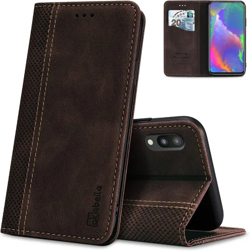 Miniatura 31 de AKABEILA Para Samsung A5 2017 Cartera Funda de Tarjeta de Crédito Titular Cierre Magnético Kickstand PU Cuero A Prueba de Golpes Flip Folio Libro