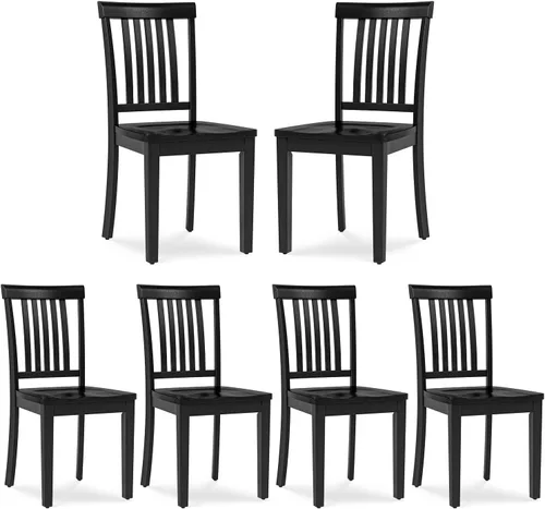 Miniatura 12 de COLAMY Juego de 6 sillas de comedor de madera, silla auxiliar de cocina Windsor con respaldo alto, sillas de comedor de granja para cocina, comedor