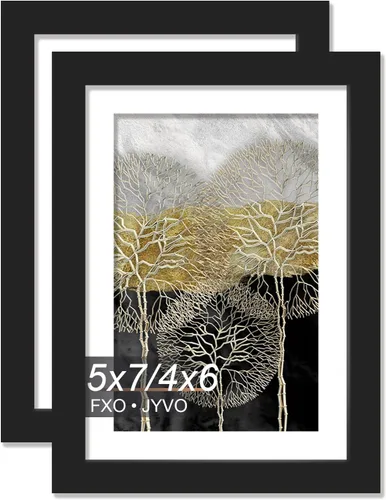 Miniatura 70 de Fxojyvo Marco de Fotos de 4x6, Muestra Foto de 3.5x5 con Paspartú o 4 x 6 Sin Paspartú, Liviano y de Alta Transparencia Marco de 4 por 6 para Pared