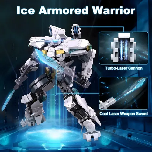 Miniatura 2 de HIGH GODO Ice Warrior Mech - Juego de construcción, modelo de batalla protector de ciudad genial para adultos y adolescentes mayores de 14 años