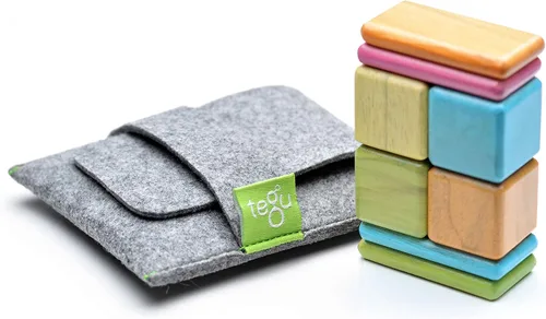 Miniatura 15 de Juego de bloques de madera magnéticos Tegu Pocket Pouch de 8 piezas, Blossom
