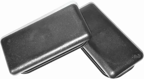 SBD (paquete de 2) tapones rectangulares a presión de 4 x 2 pulgadas (3.937 x 1.969 in) | para tubos de acero de 14-20 Ga/varilla de esgrima | Tapas