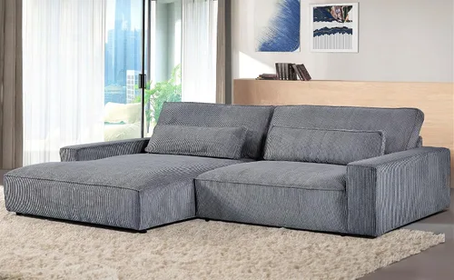 Miniatura 3 de Container Furniture Direct Luxe - Sofá modular de dos piezas de gran tamaño para sala de estar, sofá en forma de L con diván, tapizado con tela