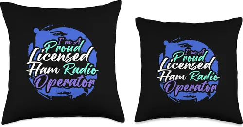 Miniatura 3 de Frequency System & Radio Stations Designs Ham Operator Administrator Nerd - Almohada de radio aficionado, 16 x 16 pulgadas, multicolor