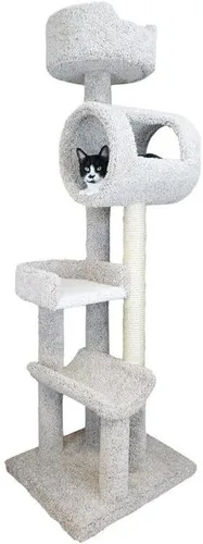 Miniatura 8 de HomeStock Cat Tower - Árbol para gatos grande con varios niveles con postes rascadores, muebles para gatos de interior, color beige