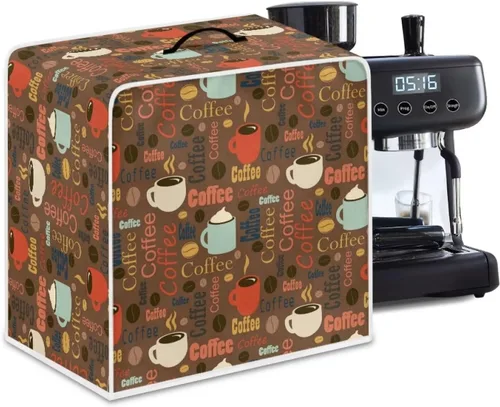 Miniatura 75 de Funda para cafetera, poliéster, azul, se adapta a la mayoría de máquinas de café estándar, protector resistente al polvo, huellas dactilares