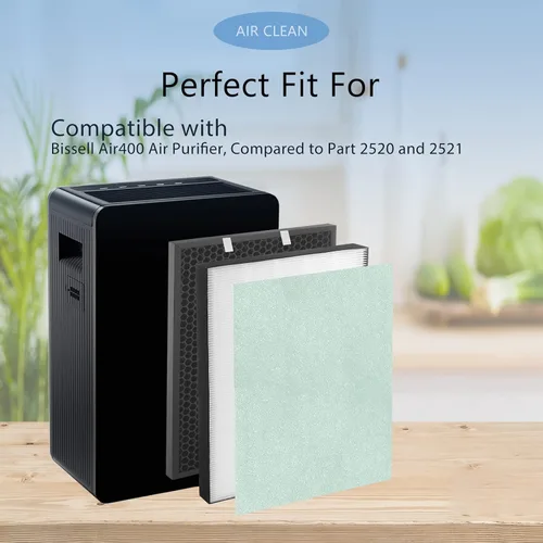 Miniatura 6 de Juego de 2 filtros de repuesto Air400 True HEPA compatibles con purificador de aire Bissell Air400, filtros y prefiltros HEPA 2521, filtros
