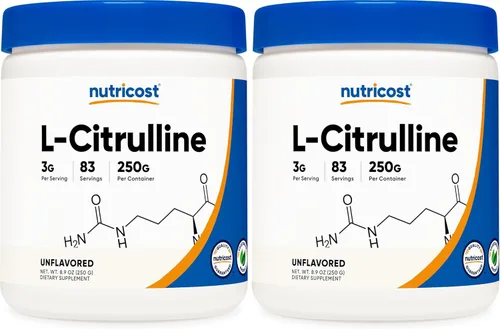 Nutricost L-citrulina pura (base) en polvo 8.82 oz (paquete de 2)