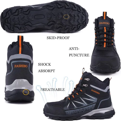 Miniatura 3 de Botas Wok con punta de acero para hombre, botas de trabajo aisladas, zapatos de punta de acero, botas de construcción cómodas, botas ligeras