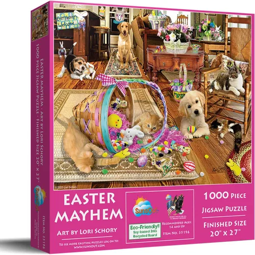 Miniatura 2 de SUNSOUT INC - Easter Mayhem - Rompecabezas de 1000 piezas por artista: Lori Schory - MPN # 35196