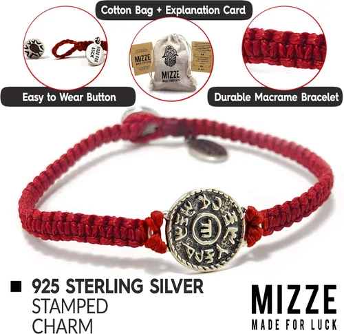 Miniatura 3 de Red String Macrame Prosperity Financial Success & Evil Eye Protection Bracelet with Silver Coin Charm - Gift for new job, long distance relationship