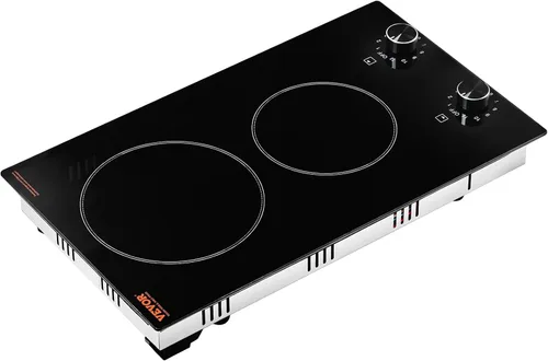 Miniatura 9 de VEVOR Electric Cooktop, 12 inch 2 Burners Built-in Electric Stove Top, 3000W Ceramic Top Radiant Cooktop, with 11 Heat Levels, Glass Panel, Knob