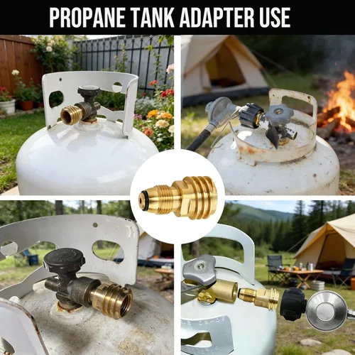 Miniatura 5 de BeeGo Adaptador de tanque de propano POL a QCC1/tipo 1, antiguo a nuevo, adaptador de tanque de propano que convierte la válvula de servicio