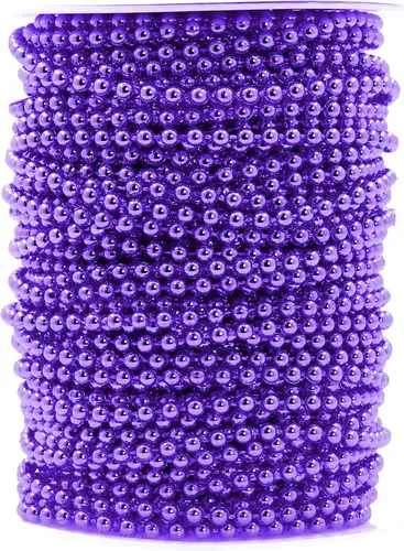 Miniatura 39 de Mandala Crafts Rollo de cadena de perlas negras de 0.157 pulgadas (0.157 in), guirnalda de perlas de 44 yardas para decoración de bodas, arreglos