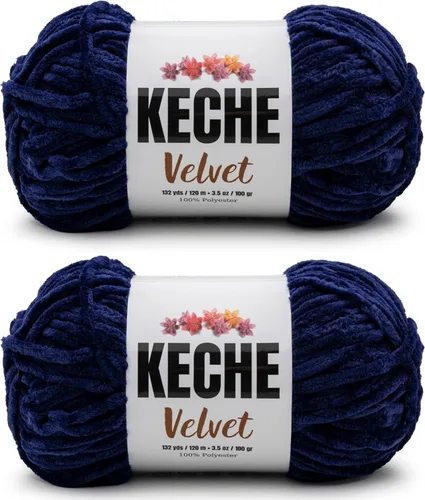 Miniatura 129 de Keche Hilo de terciopelo para ganchillo, manta de felpilla suave, voluminosa, hilo amigurumi, 3.53 oz (132 yardas), color azul bebé