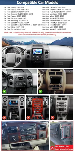Miniatura 2 de Radio de coche Android 2G+64G para Ford F150 2004-2008 / F250 F350 2006-2010, 7 pulgadas IPS HD pantalla táctil estéreo de coche con CarPlay Andriod