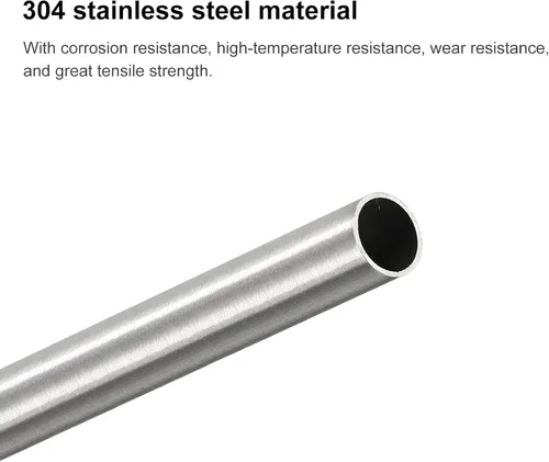 Miniatura 4 de uxcell Tubo capilar de acero inoxidable 304, OD 0.295 in x 0.016 in pared gruesa 9.843 in longitud tubo de metal para maquinaria industrial, 3 unids