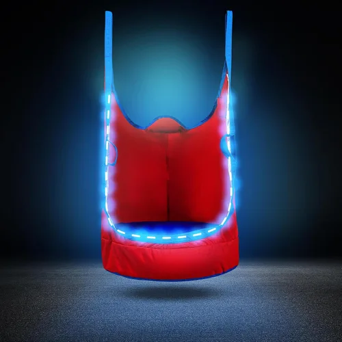 Miniatura 8 de Silla Columpio Colgante Mejorada para Niños, Silla Hamaca Colgante para Niños con Luces LED, Asiento Columpio Colgante de Tela Oxford 900D para Azul