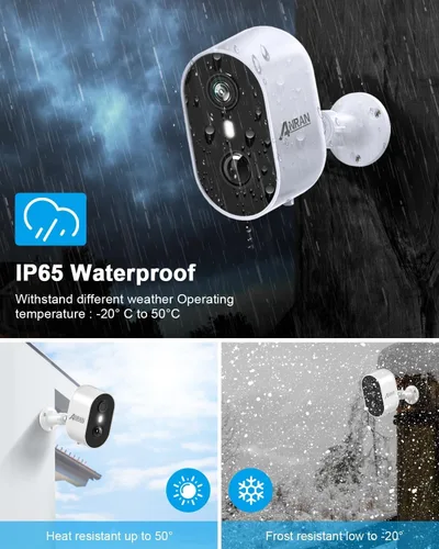 Miniatura 6 de ANRAN Cámaras de seguridad solares inalámbricas para exteriores para seguridad del hogar, 3MP 2K color visión nocturna WiFi cámara de vigilancia