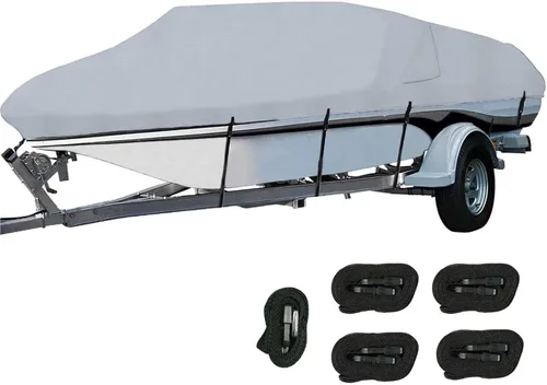 Orgrimmar 600D - Funda para barco resistente e impermeable con 2 rejillas de ventilación para casco V, tres cascos, lanchas de pesca, lanchas bajas,