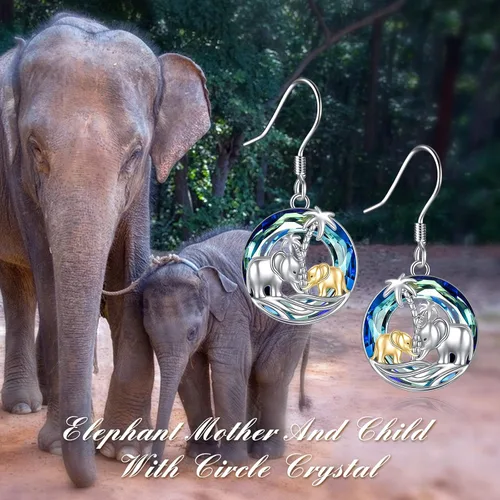 Miniatura 48 de POPKIMI Bonitos aretes colgantes de animales, joyería de animales, regalos de cumpleaños y Navidad para mujeres, aretes de ópalo de cristal de plata