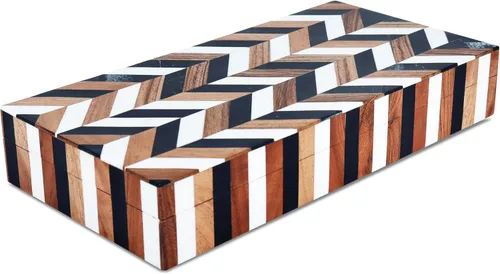 Miniatura 48 de Handicrafts Home Caja de recuerdo decorativa de 8 x 5 – Pequeña caja organizadora con tapa, almacenamiento decorativo Boho, caja de memoria retro