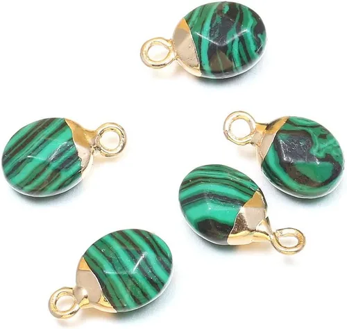 Miniatura 8 de 10 dijes de piedra semipreciosa natural, de 0.315 x 0.512 in para hacer joyas, jade turquesa, ágata de cristal de cuarzo, pulsera, collar, hallazgos