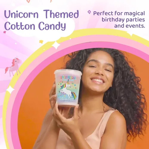 Miniatura 6 de Unicornucopia Algodón de Azúcar 3oz - Algodón de Azúcar Arcoíris de 6 Sabores - Caramelo de Fiesta de Cumpleaños de Unicornio para Bolsas de Fiesta