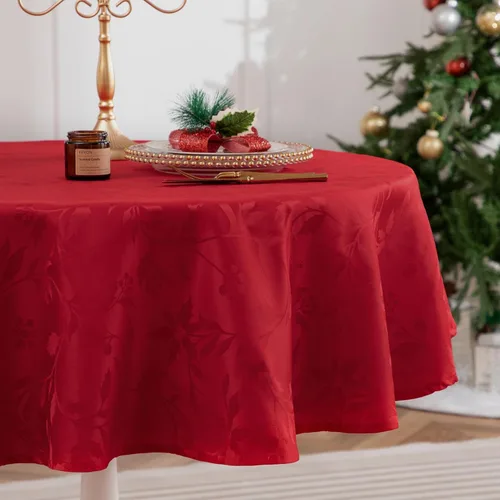 Miniatura 8 de joybest Mantel de Navidad rectangular de 60 x 84 pulgadas, mantel elegante de jacquard navideño de tela de poliéster para decoración de Navidad