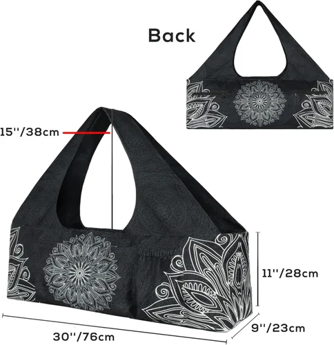 Miniatura 2 de Bolsa para esterilla de yoga – Bolsa de yoga grande con correa para esterilla de yoga, cremallera y bolsillos, bolsas de yoga y transportadores que