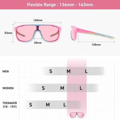 Miniatura 7 de MARS Lifestyle Gafas de sol polarizadas al aire libre UV400 Anti-agua de mar Mujeres Hombres Adulto Adolescente Correr Pesca Deportes