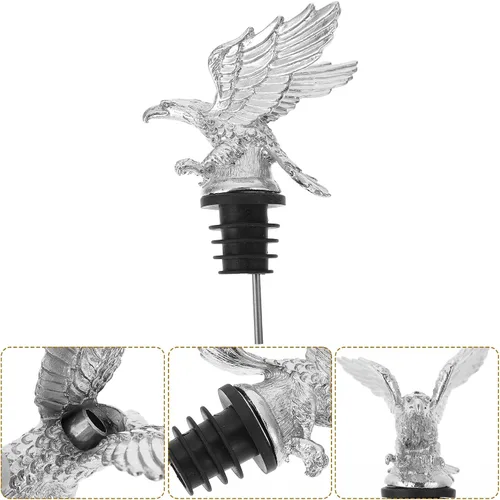 Miniatura 5 de Decantador de vino vertedor de vino Tapones de botella: Aleación de cabeza de águila vertedor de botella Aireadores de vino Vino Champán Tapón Caño
