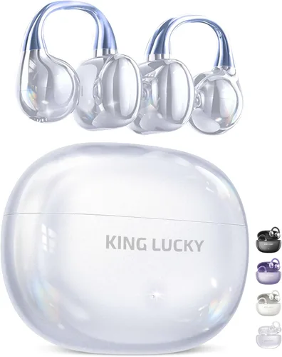 Miniatura 12 de King Lucky Auriculares de clip Gen 3, auriculares inalámbricos Bluetooth 6.0 de oreja abierta con micrófono, ajuste seguro para orejas pequeñas