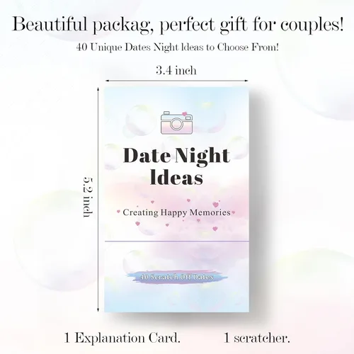 Miniatura 3 de 40 ideas de regalo para noche de cita para pareja, tarjetas de rascar aventureras para juegos en pareja, regalos del día de San Valentín para él