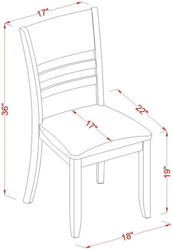 Miniatura 3 de East West Furniture PFLY5-CAP-LC - Juego de mesa de comedor de 5 piezas, incluye una mesa de cocina cuadrada con hojas de mariposa y 4 sillas