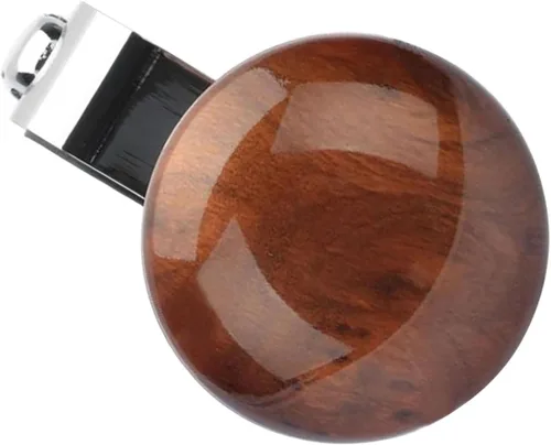 Miniatura 7 de VORCOOL Perilla giratoria para volante de madera, bola universal de mango de potencia suicida para automóviles, camiones, semistractores, barcos