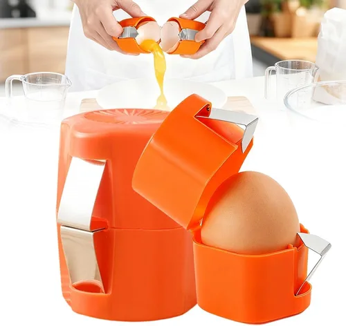 Miniatura 12 de 2026 Nuevo abridor de huevos, separador de cáscara de huevo para huevos crudos, herramienta de galletas, herramienta de corte de huevo de acero