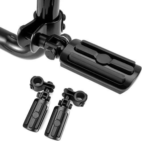 Miniatura 4 de Estriberas para motocicleta de 1 a 1 1/3 pulgadas con protector de motor, estriberas para Harley Honda, Suzuki, Yamaha (negro)