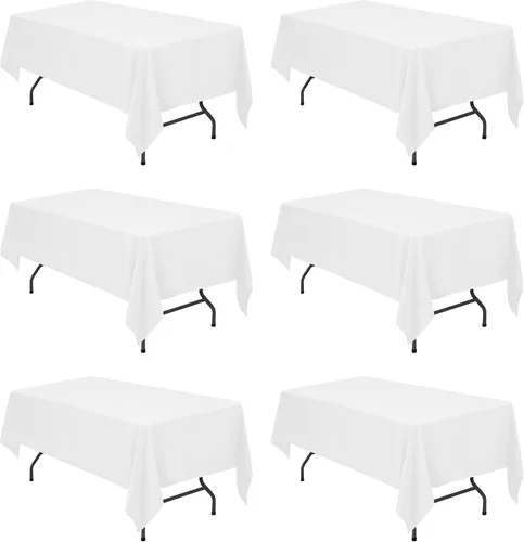 Miniatura 220 de BRILLMAX 6 Pack de Manteles Azul Marino para Mesas Rectangulares de 8 Pies 90 x 156 Pulgadas - 8 pies Mantel Rectangular a Granel de Lino