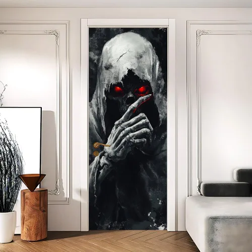 Miniatura 18 de Enchanted Secret - Mural para puerta de jardín, despegar y pegar, cubiertas decorativas de puerta de arco floral talladas vintage, adhesivo