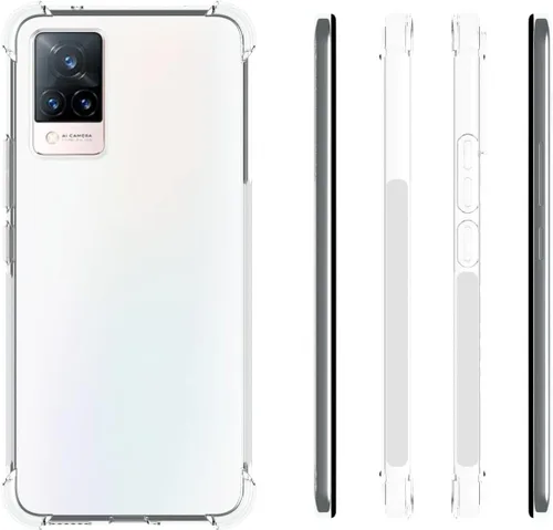 Miniatura 2 de USTIYA Funda para Vivo V21 5G Clear TPU Cuatro Esquinas Cubierta Protectora Transparente Suave Funda