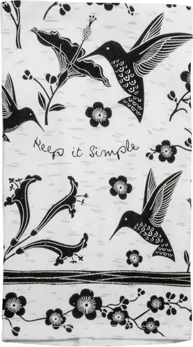 Miniatura 23 de Karma Gifts - Toalla de té bohemia en blanco y negro, algodón, elefante, 18 x 22 pulgadas