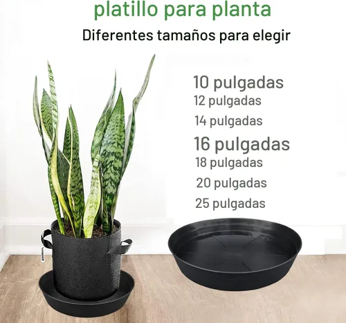 Miniatura 4 de Plato para macetas de 10 a 25 pulgadas, bandejas de riego extra profundas para macetas, bandeja de drenaje pesada para interiores sin agujeros, 4