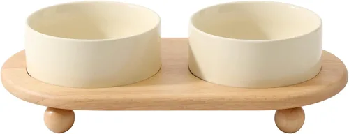 Miniatura 10 de Havniva - Tazón de cerámica elevado para comida y agua de gatos, cuenco para gatitos, plato de gato elevado, comedero para mascotas