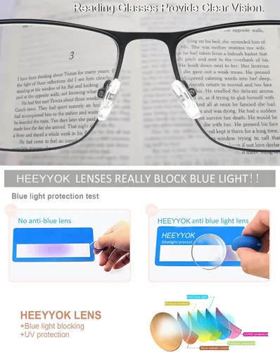 Miniatura 5 de HEEYYOK Gafas de lectura para hombre, 3.00, paquete de 3 lentes de lectura con bloqueo de luz azul, para lectura de metal, antifatiga ocular/migraña