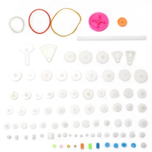 Miniatura 10 de Fielect Kit de engranajes de plástico 43pcs con accesorios surtidos para robot motor DC