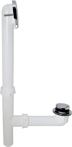 Miniatura 8 de Westbrass 593244-26 Kit de drenaje de residuos de baño con punta tubular blanca de 1-1/2 pulgadas, cromo pulido