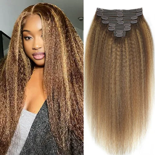 Miniatura 27 de Extensiones de cabello con clip de 12 pulgadas, rizado birmano, negro natural, extensiones de cabello con clip rizado birmano, cabello humano real