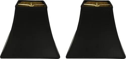 Miniatura 13 de Royal Designs - Pantalla de lámpara cuadrada con tapa dura, accesorio de clip redondo, negro, forro dorado de pelo de caballo, (4 x 4) x 8 x 7